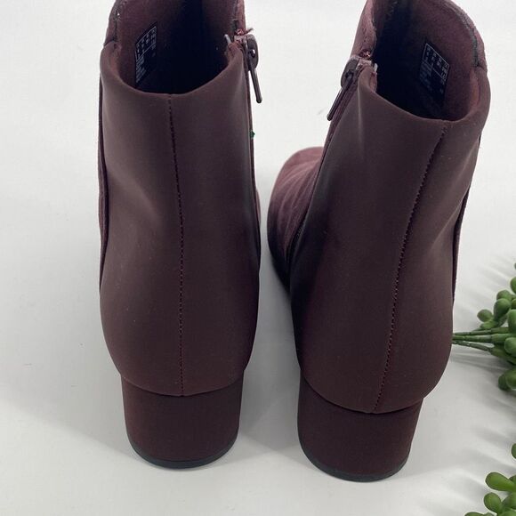 Clarks Collection Comfort Boots Side Zip Chartli Valley Burgundy Bordeaux size 8 - Picture 4 of 10